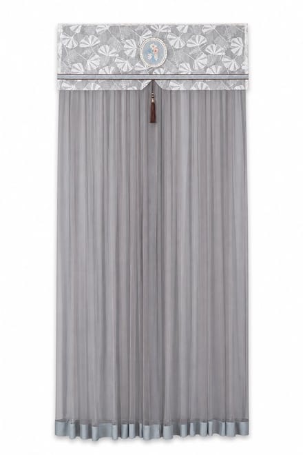 Luxe kanten gordijn – insectenwerend en privacyverhogend – grijs – 100x210 cm