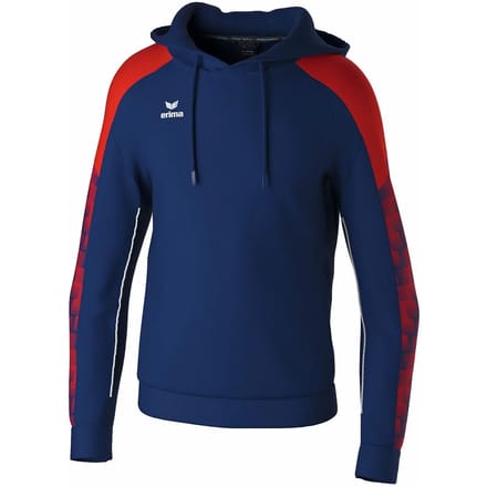 Erima Evo Star Sweatshirt Met Capuchon Kinderen - Marine / Rood | Maat: 152