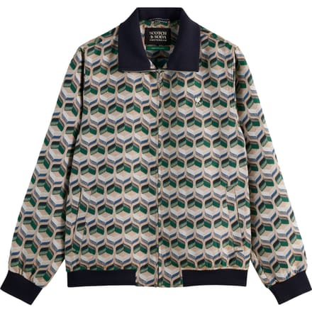 Scotch & Soda Jacquard Tracksuit Jacket Retro Shape Beige Aop Größe: S | Bomberjacken Outlet | Herren | Braun