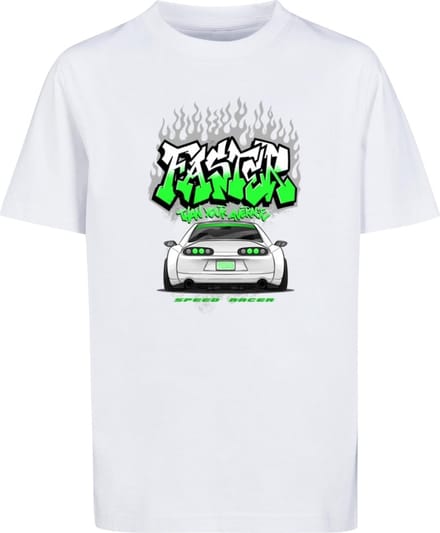 Mister Tee - Faster Than Your Average Kinder T-shirt - Kids 110/116 - Wit