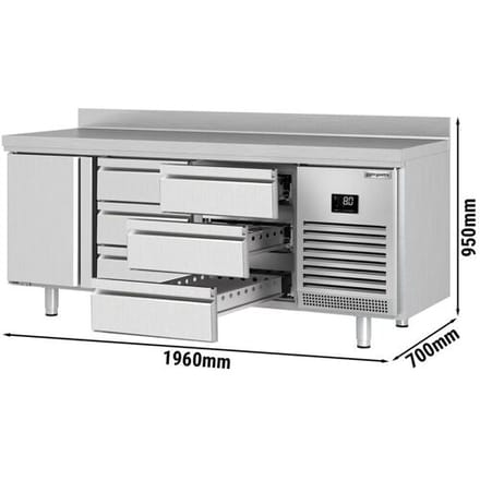 GGM Gastro Kühltisch Premium PLUS - 1960x700mm - mit 1 Tür - 6 Schubladen - mit Aufkantung