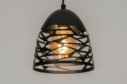 Lumidora Hanglamp 73253 - CELES - E27 - Zwart - Metaal - ⌀ 20 cm