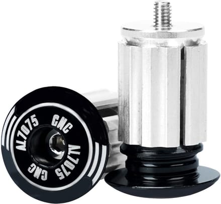 Stuureind Pluggen - Handgreep Afdekking - Fiets Beschermen - Aluminium Legering - 2.3x3.2 cm - Zwart