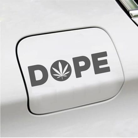 Bumpersticker - Dope - 4,5 X 17 - Antraciet