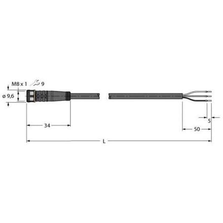 Turck 6625550 Sensor/actuator aansluitkabel M8 Aantal polen (sensoren): 3 2 m 1 stuk(s) Piece