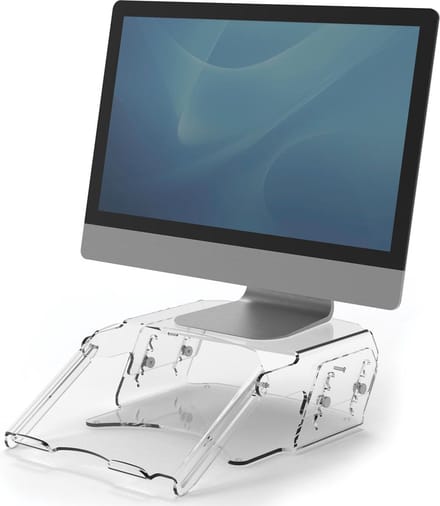 Fellowes Clarity Verstelbare monitor standaard - met documenthouder - transparant