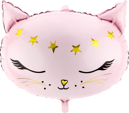 PartyDeco - Folieballon Kattengezicht - 48 cm