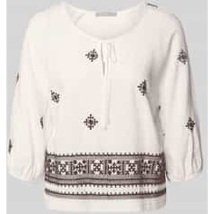 Blouse van viscosemix met 3/4-mouw