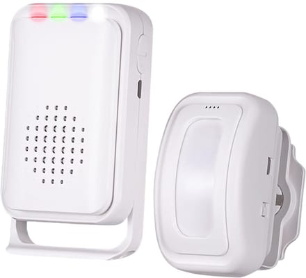Draadloze Bewegingsmelder - Alarm Systeem - Veiligheid Thuis - Grote Detectieafstand - 1 Zender 1 Ontvanger - Wit