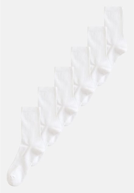 Next - Heren - Essential set van 6 paar sportsokken - Wit