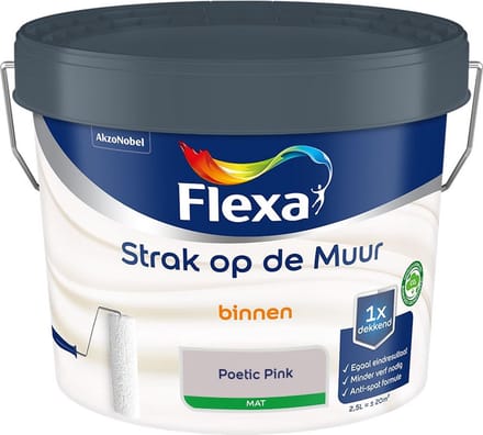 Flexa - Strak Op De Muur Binnen Mat - Poetic Pink - Mengverf - 2,5 L