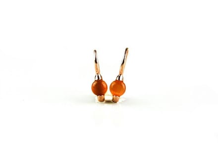 model Piccolo oorringen in zilver roze verguld cabochon oranje