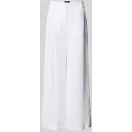 wide fit stoffen broek van viscosemix met linnen-aandeel