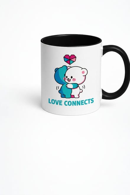 Liefde Connects Knuffel Beren Mok | Schattig Romantisch Cadeau voor Koppels & Vriendschap