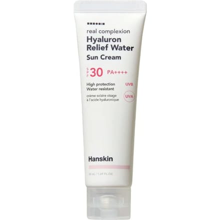 Hanskin Hyaluron Relief Water Sunscreen SPF50+ PA++++ 50ml x 2 stuks white