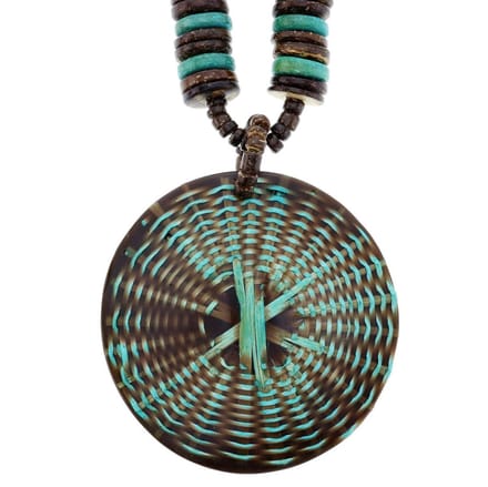Behave - Houten kralenketting - Boho look - Met ronde hanger