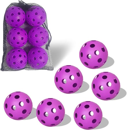 Pickleball Ballen Buiten - Set van 6 USAPA Goedgekeurde Trainingsballen