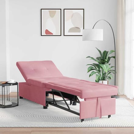 vidaXL - Slaapbank - Roze - 194 - x - 67 - x - 82 - cm - Fluweel