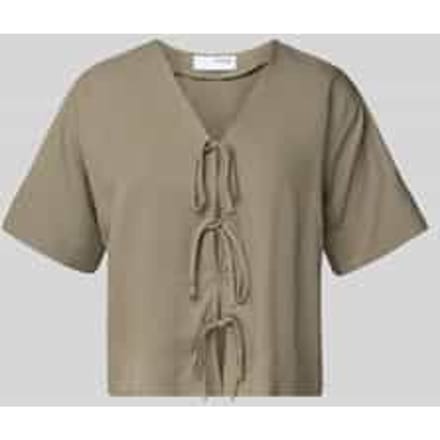 Blouseshirt met vetersluiting, model 'NATUK'