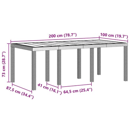 vidaXL - Tuin - Eettafel - Set - 7 - st - Bruin - Polypropyleen