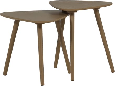 WOOOD Nila Bijzettafels - Hout - Mud - Set van 2