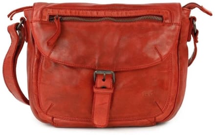 Bear Design Crossbodytas Cow Lavato Leer - rood
