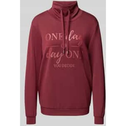Sweatshirt met opstaande kraag en tunnelkoord, model 'BANU'