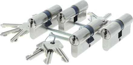 STARX PROFIELCILINDER VERNIKKELD 60MM GELIJKSLUITEND SKG2