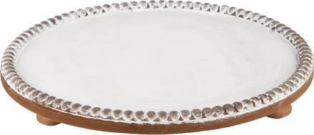 Dekoratief | Dienblad rond, naturel, hout, 30x30x4cm | A235351