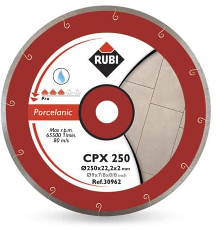 Rubi CPX 250 PRO - Diamantschijf - Voor Porseleinen Tegels - Nat Snijden