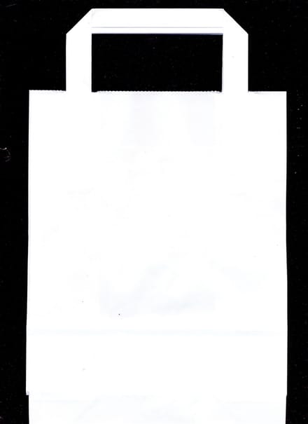 Papieren draagtas wit papier, 22 x 10 x 28 cm [100 stuks]