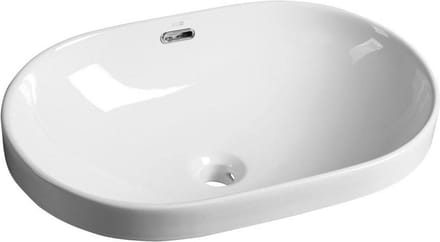 Wastafel Opbouw Sapho Lima Ovaal 53.2x39.5x17.5 cm Keramiek Wit