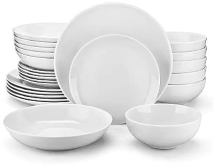 Opulent Dinerborden – 12 persoons – 24 delig – Wit Keramisch – Serviesset – Breakfast Plates