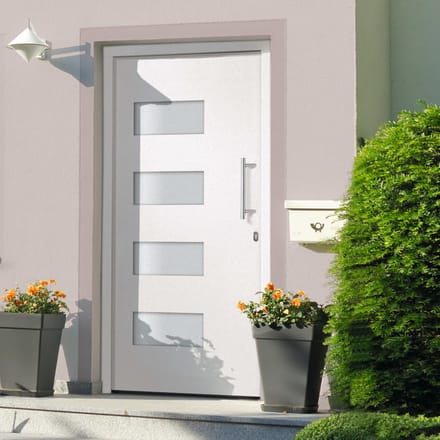 vidaXL - Voordeur - 100x200 - cm - aluminium - en - PVC - wit