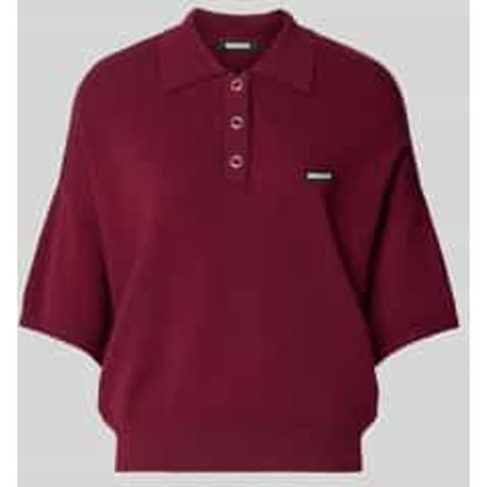 Cropped boxy fit gebreid poloshirt