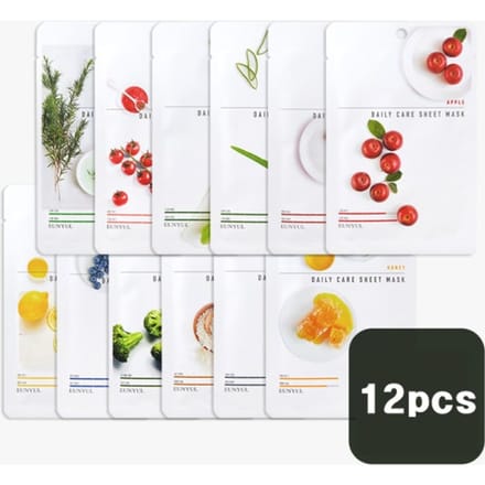 eunyul Daily Care Masque en feuille Pack 12 types (15 options) 12PCS SET(12Types x 1)