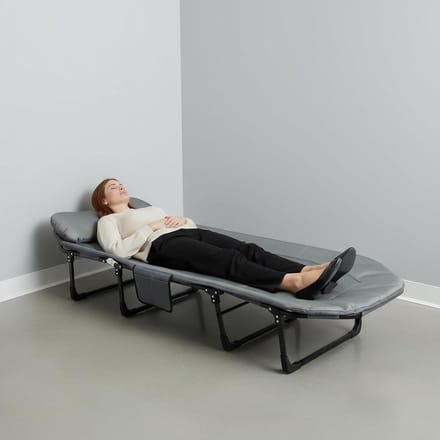 Kampeerbed - Opvouwbaar bed - Buiten slapen - Robuust stalen frame - 190 cm - Grijs