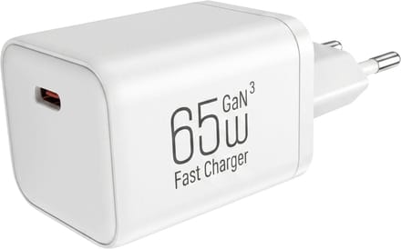 Mastersøn 65W GaN Oplader - USB-C Adapter voor iPhone & MacBook - Snellader - Wit