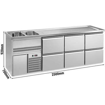 GGM Gastro Biertheke Premium PLUS - 2500x700mm - 6 Schubladen