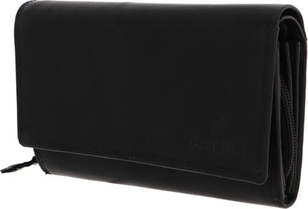 MUSTANG Leren Portemonnee Udine Wallet with Flap Black Zwart