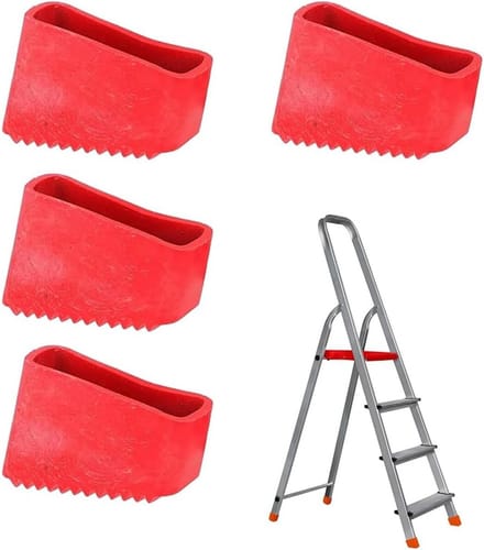 4x Universele Antislip Rubberen Laddervoeten Vervanging - Rood