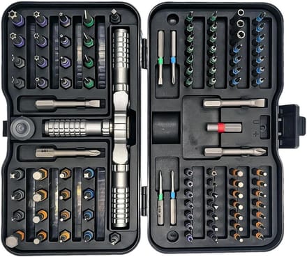 Ratel Schroevendraaier - Precisie Tool - Reparatie Thuis - Magnetische Grip - 105 Delig - Grijs