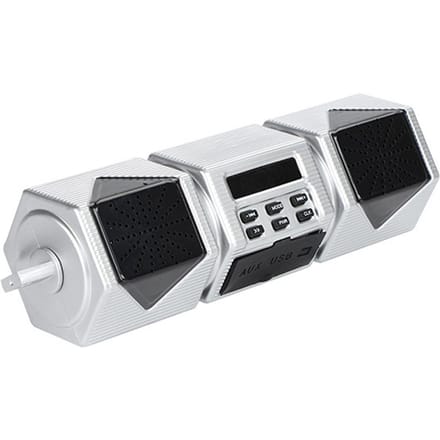 Motorfiets Stereo Speaker BT Stuurbevestiging MP3 Speler of Versterker Systeem Waterdichte Ondersteuning zilver