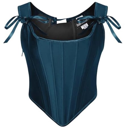 Dames Korset in Renaissance-stijl met Vetersluiting - Vintage Satijnen Bustier