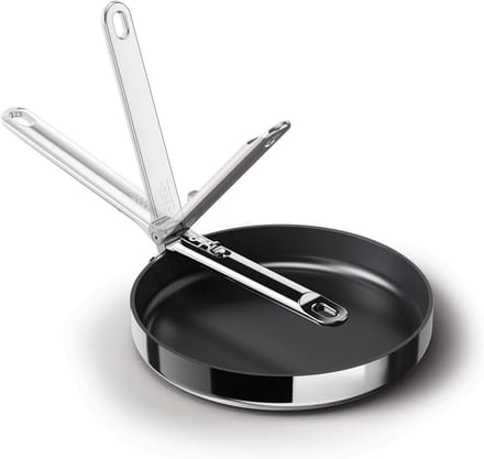 Koekenpan - Antiaanbak pan - Ruimtebesparend opbergen - Inklapbare handgreep - 24 cm - RVS