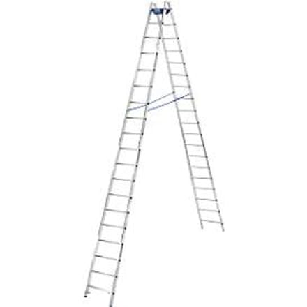 Dubbele trapladder, 2 x 18 sporten, + toolbag GRATIS