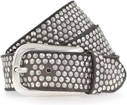 b.belt Leren riem Zoe Silver Stud Belt W105 Taupe