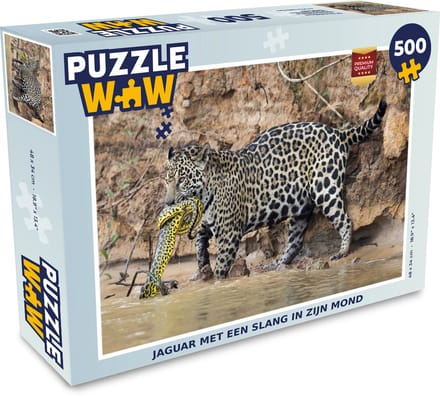 Puzzel Jaguar - Slang - Water - Legpuzzel - Puzzel 500 stukjes