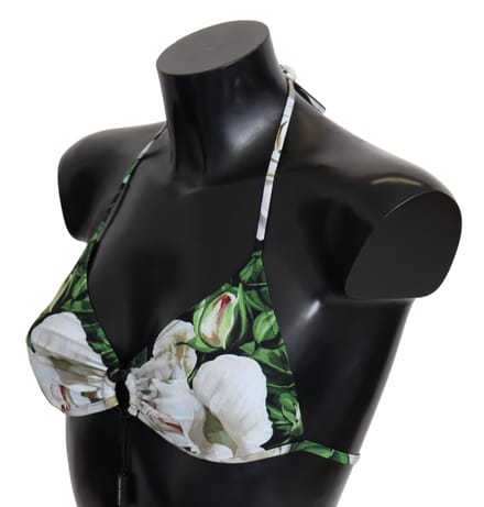 Dolce & Gabbana Vrouwen Multicolor Bloemenprint Halter Zwemkleding Bikini Top