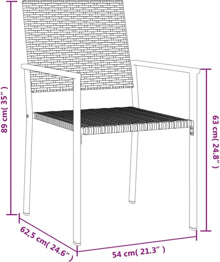 vidaXL - 7-delige - Tuinset - poly - rattan - en - staal